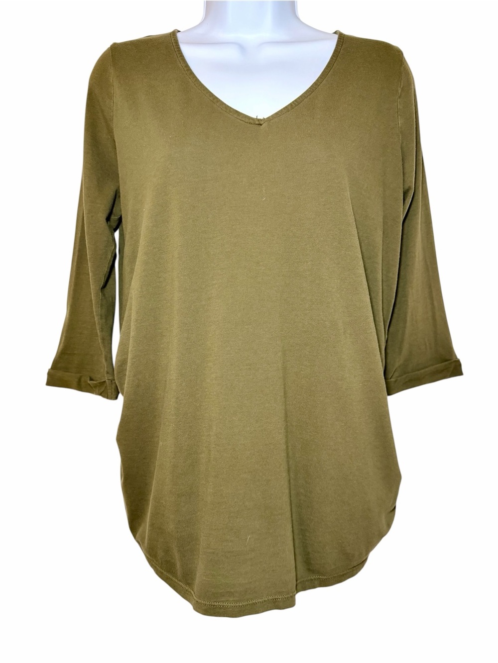 New Look Maternity Olive V-Neck Long Sleeve Tunic Top - Size 8